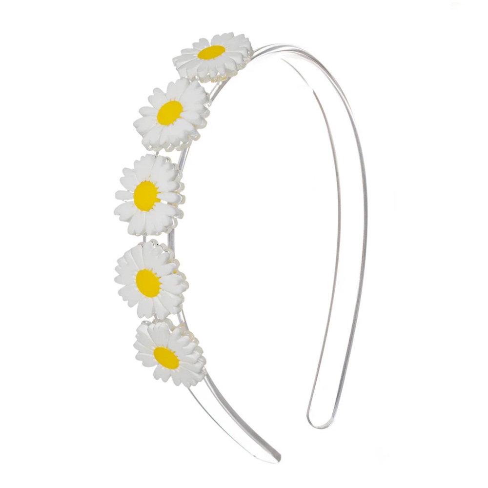 Girls Acrylic Daisy Yellow and White Headband (3-6T)